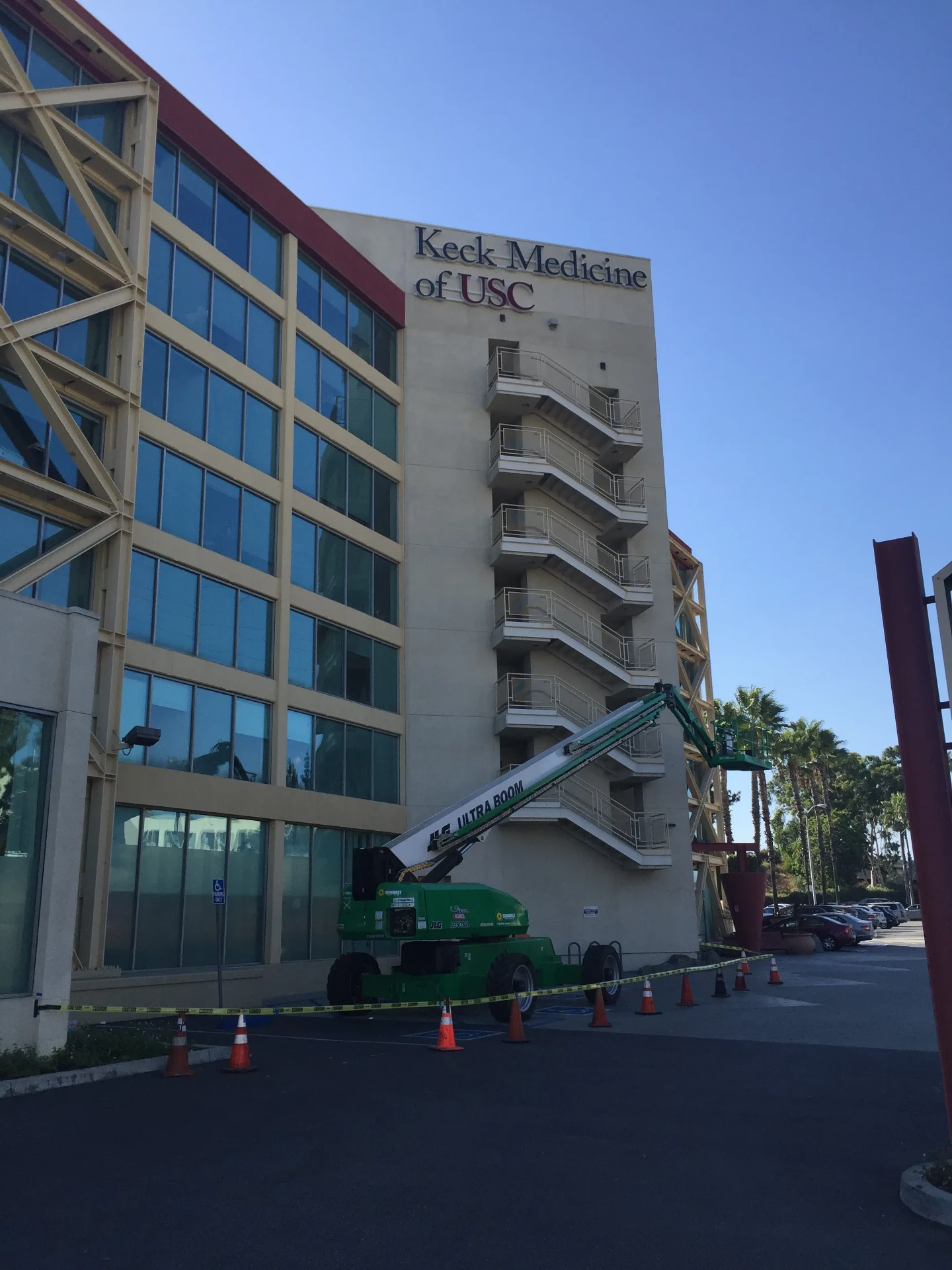 High-rise building sign installation