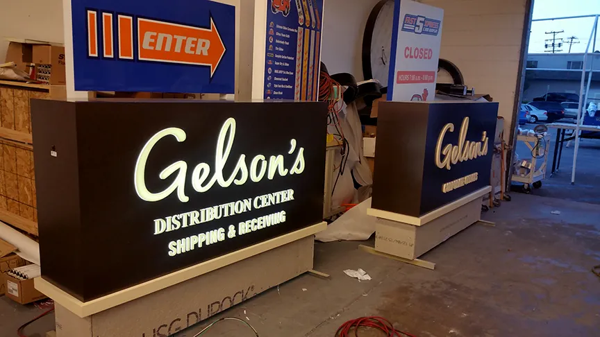Gelson’s market cabinet sign
