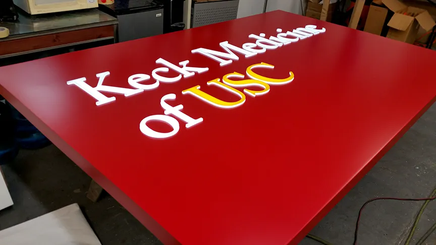 Keck Medicine of USC monument face